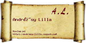 Andrásy Lilla névjegykártya